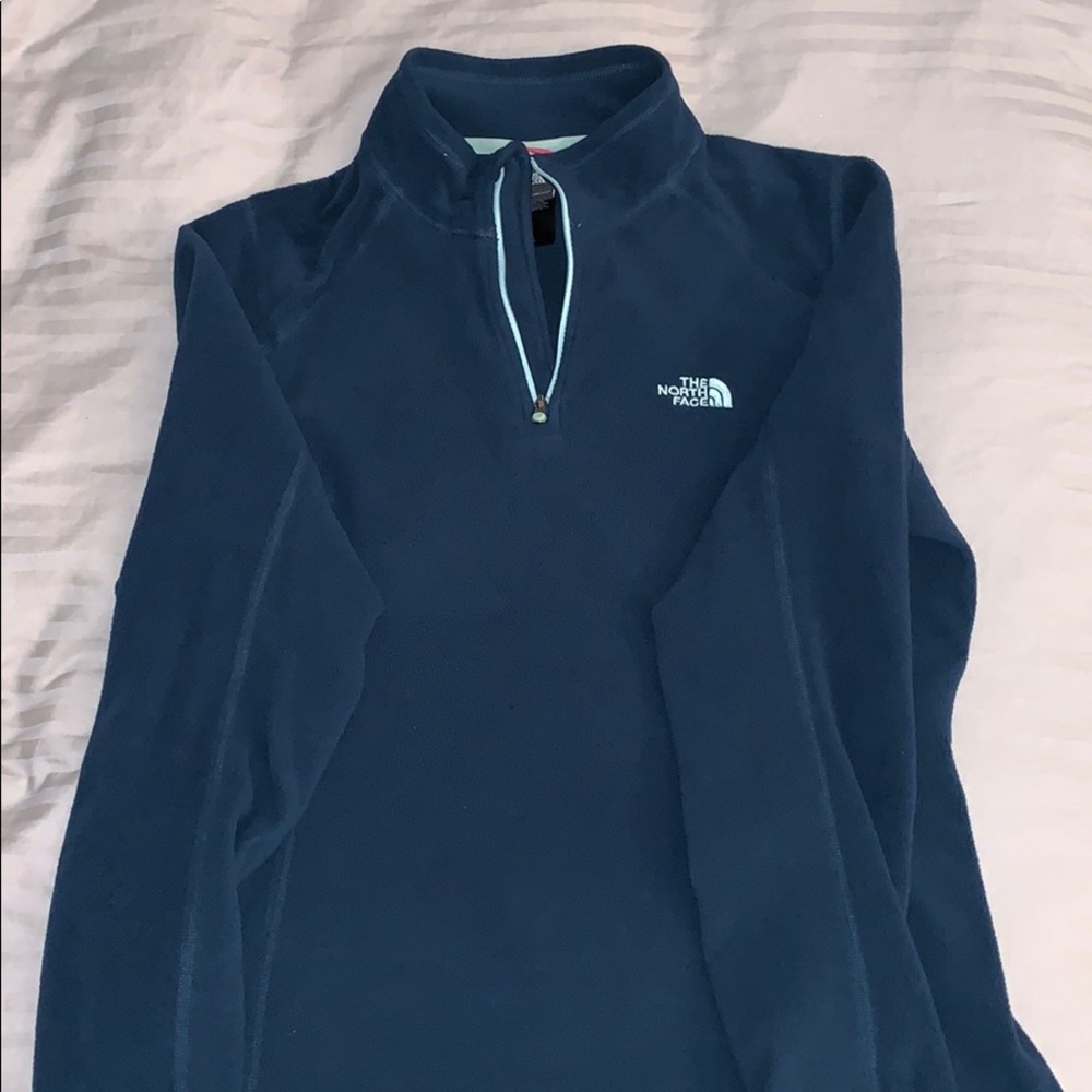 Northface teal fleece quarter zip sz L